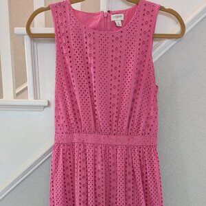 J. Crew Midi Pink Eyelet Sundress